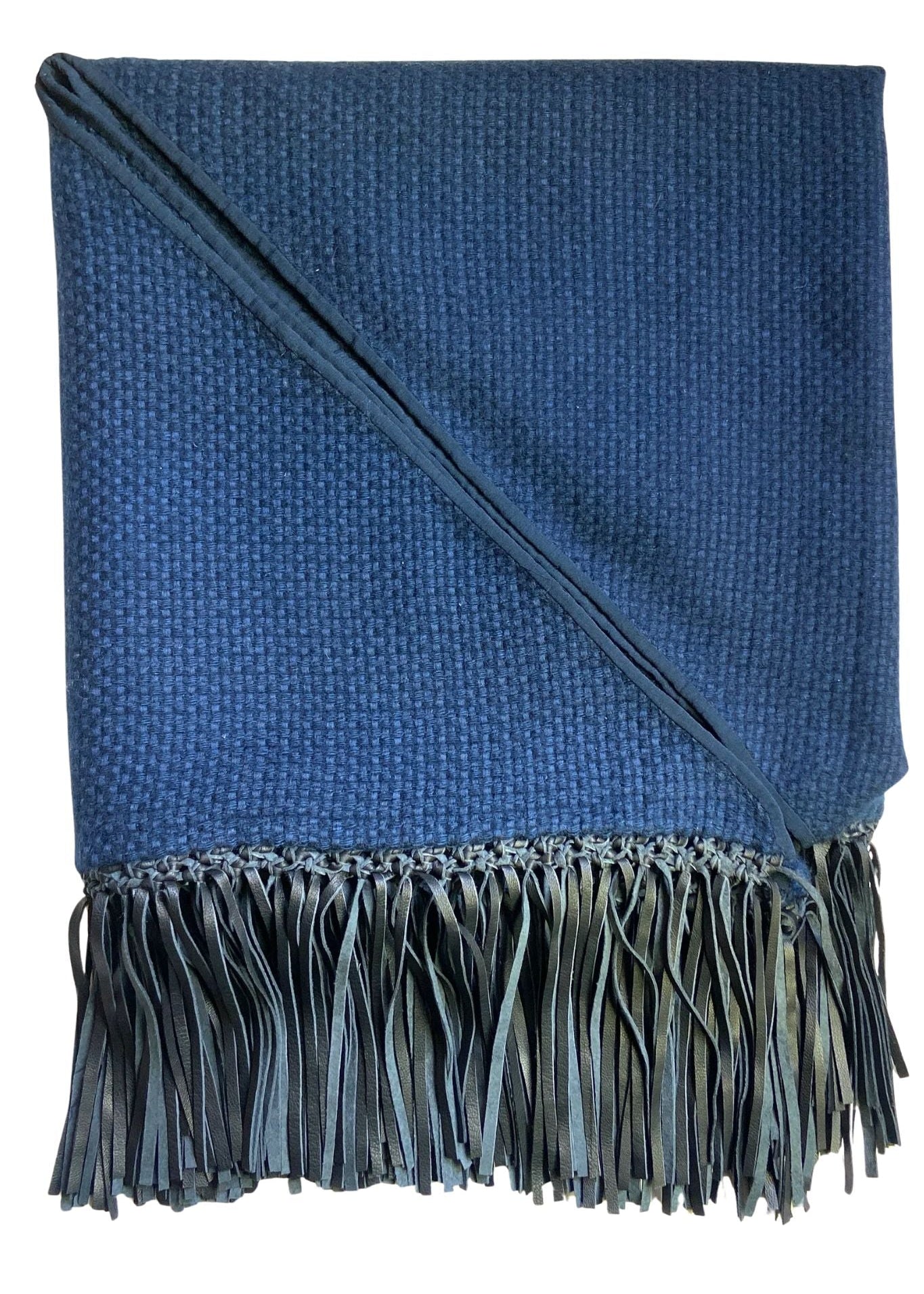 Bajra Tiny Basketweave Triangle Scarf w/ Fringe - Vermillion