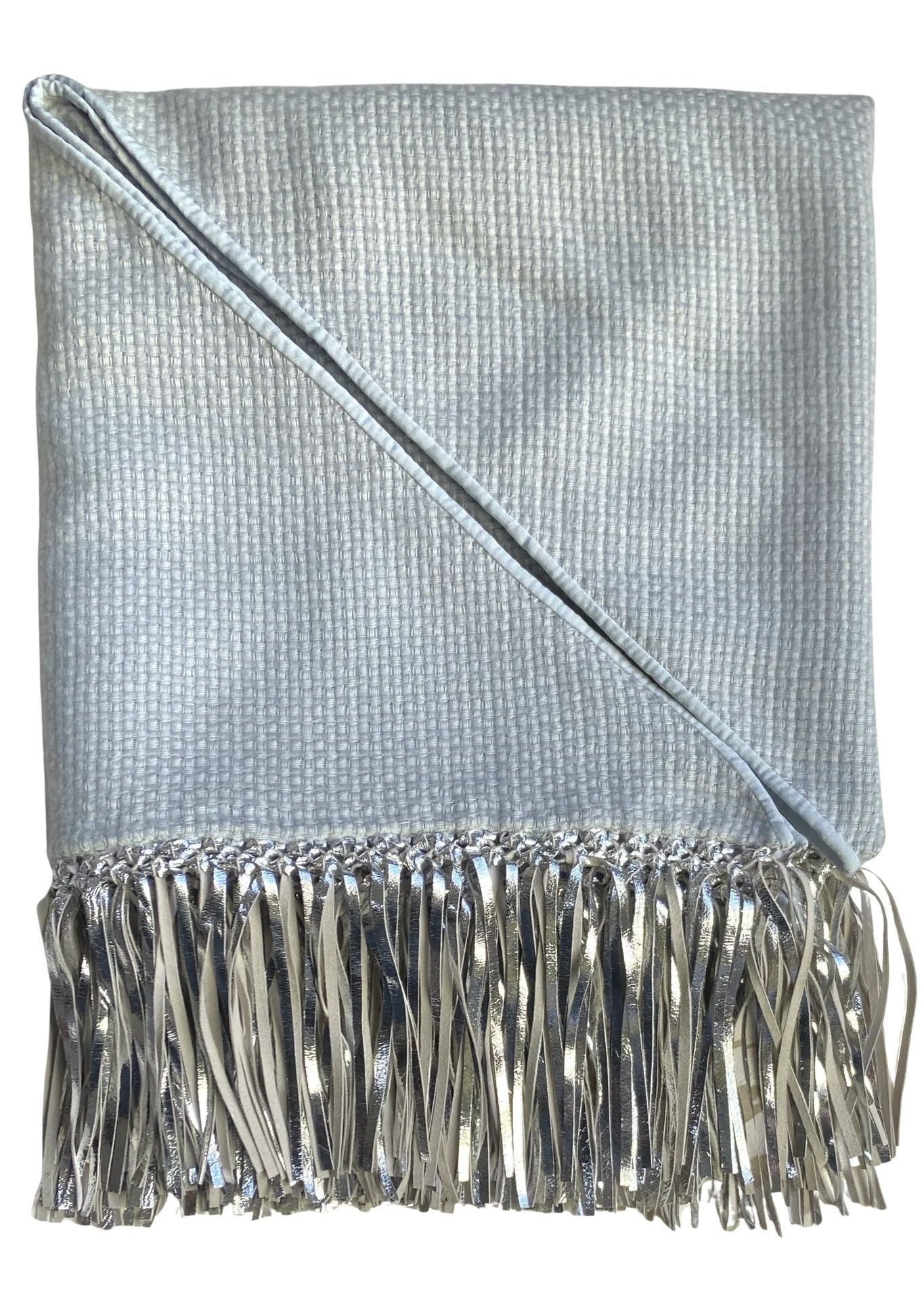 Bajra Tiny Basketweave Triangle Scarf w/ Fringe - Vermillion