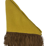Bajra Tiny Basketweave Triangle Scarf w/ Fringe - Vermillion