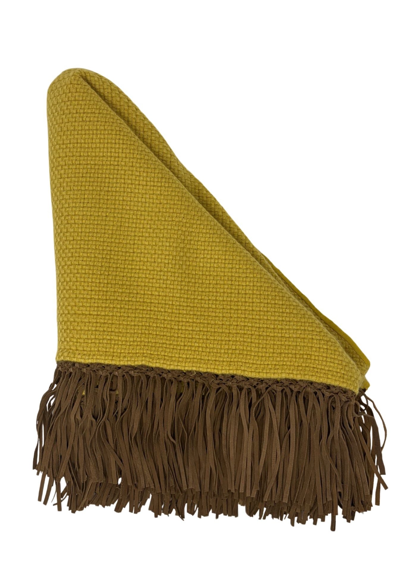 Bajra Tiny Basketweave Triangle Scarf w/ Fringe - Vermillion