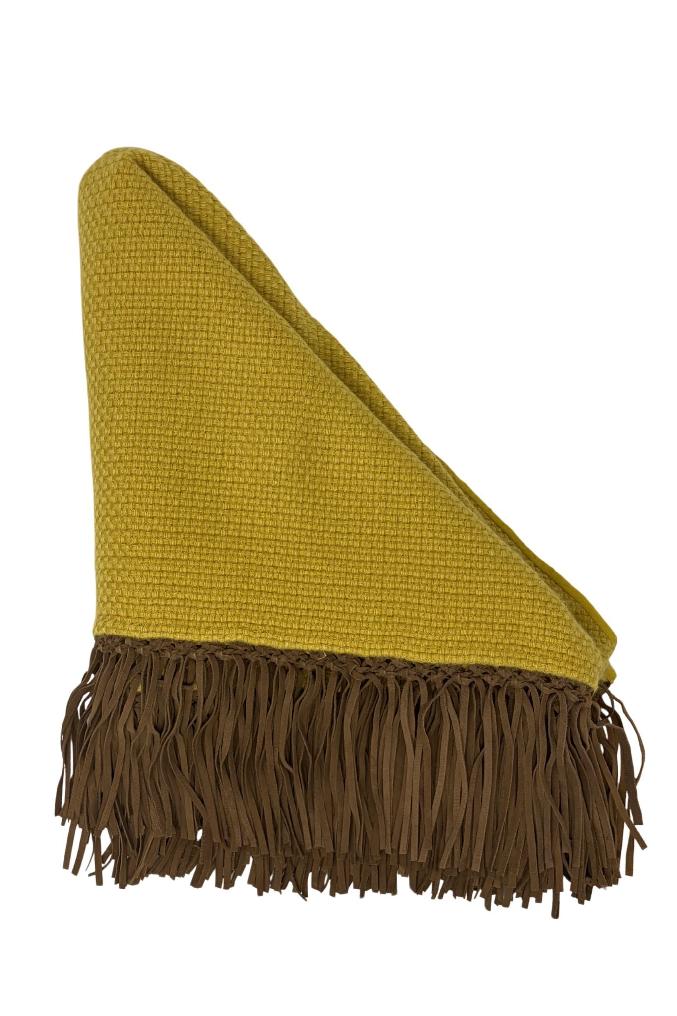 Bajra Tiny Basketweave Triangle Scarf w/ Fringe - Vermillion