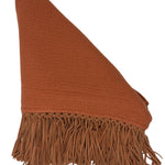 Bajra Tiny Basketweave Triangle Scarf w/ Fringe - Vermillion