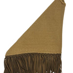 Bajra Tiny Basketweave Triangle Scarf w/ Fringe - Vermillion