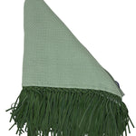 Bajra Tiny Basketweave Triangle Scarf w/ Fringe - Vermillion