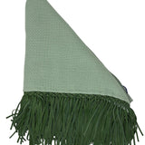Bajra Tiny Basketweave Triangle Scarf w/ Fringe - Vermillion