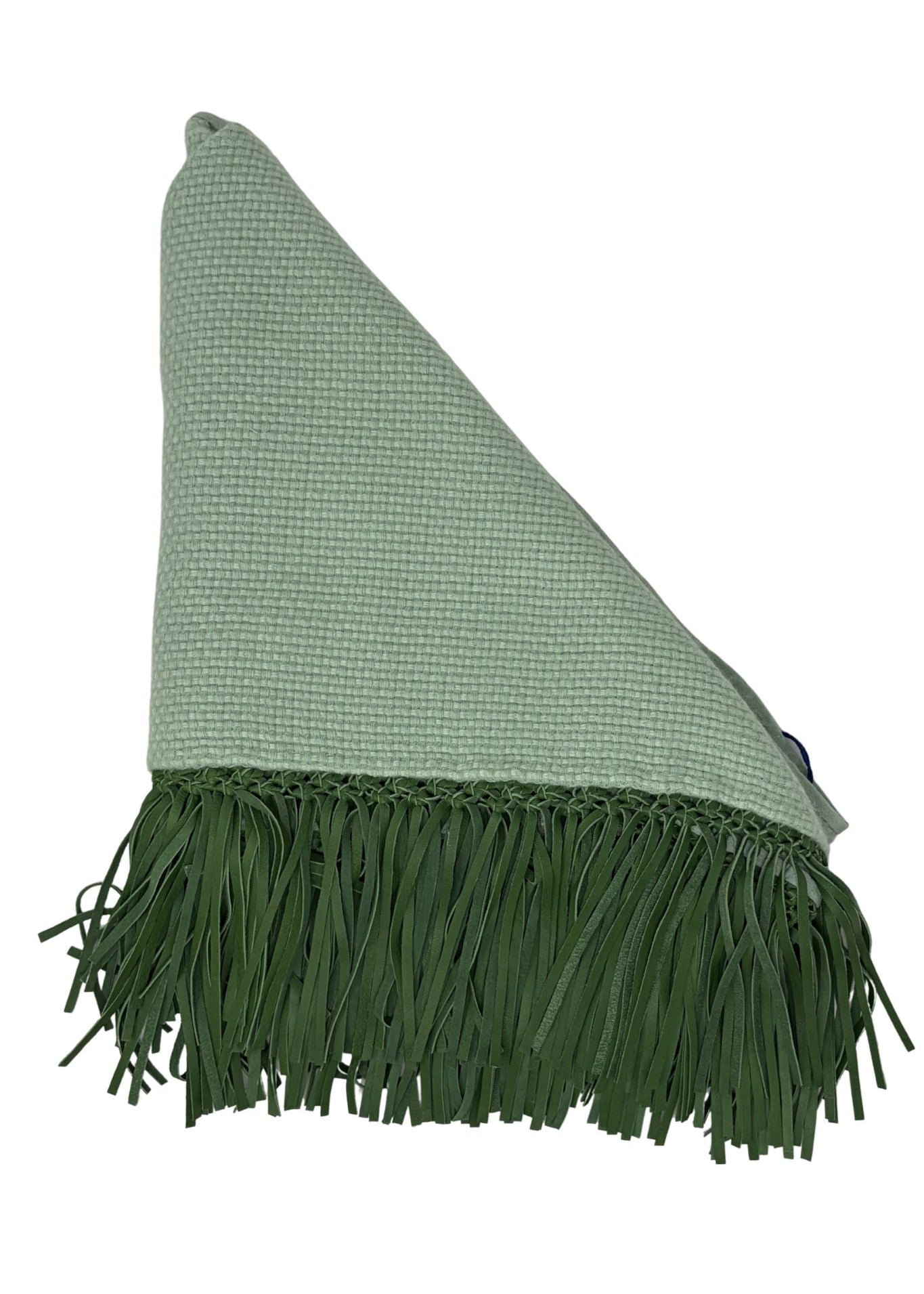 Bajra Tiny Basketweave Triangle Scarf w/ Fringe - Vermillion