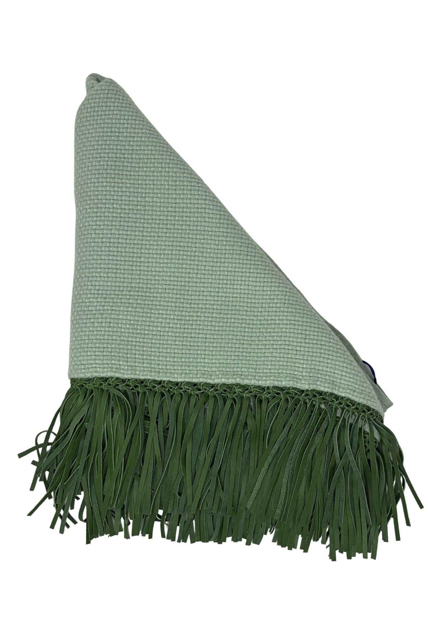 Bajra Tiny Basketweave Triangle Scarf w/ Fringe - Vermillion