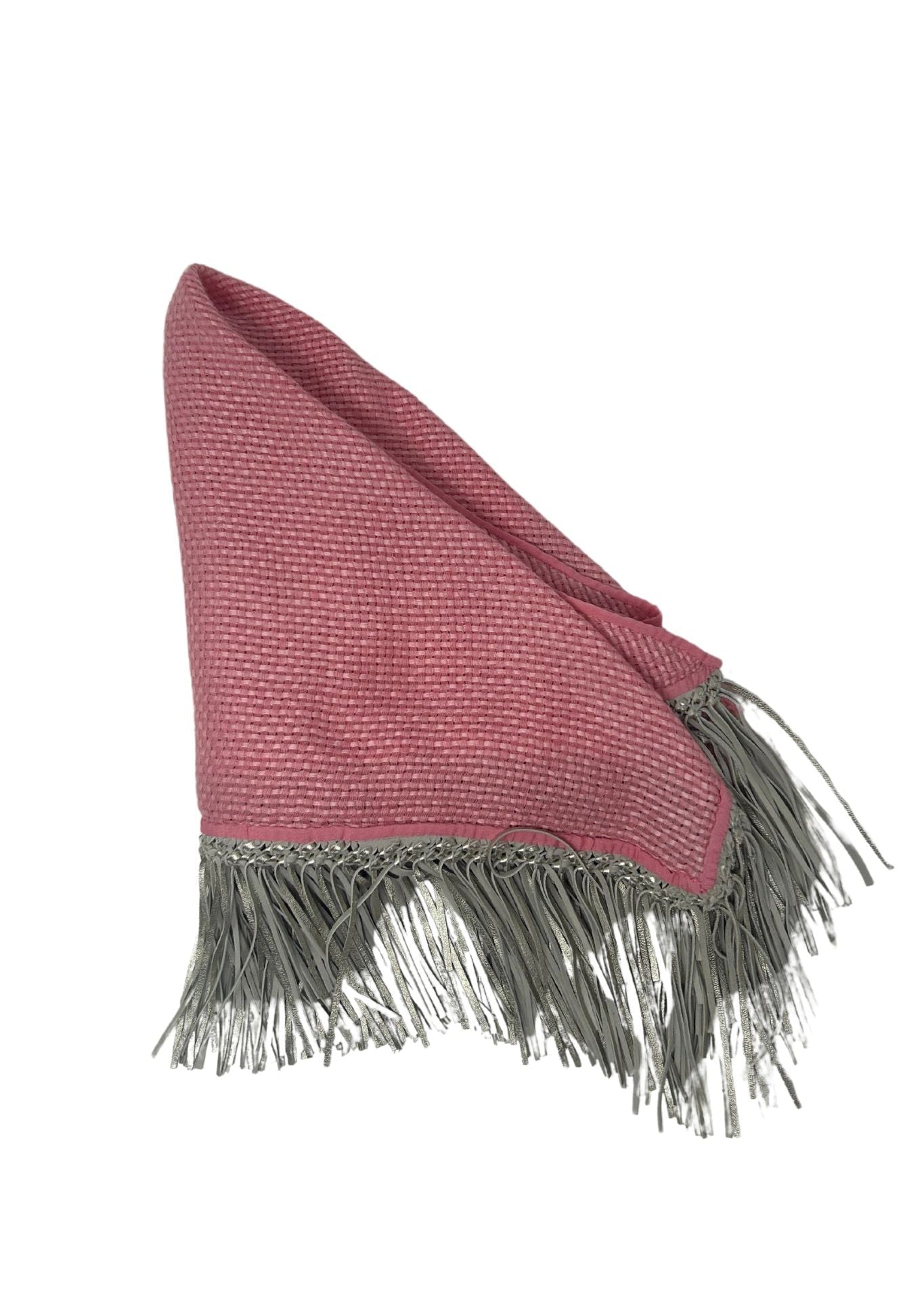 Bajra Triangle Basketweave Scarf - Vermillion