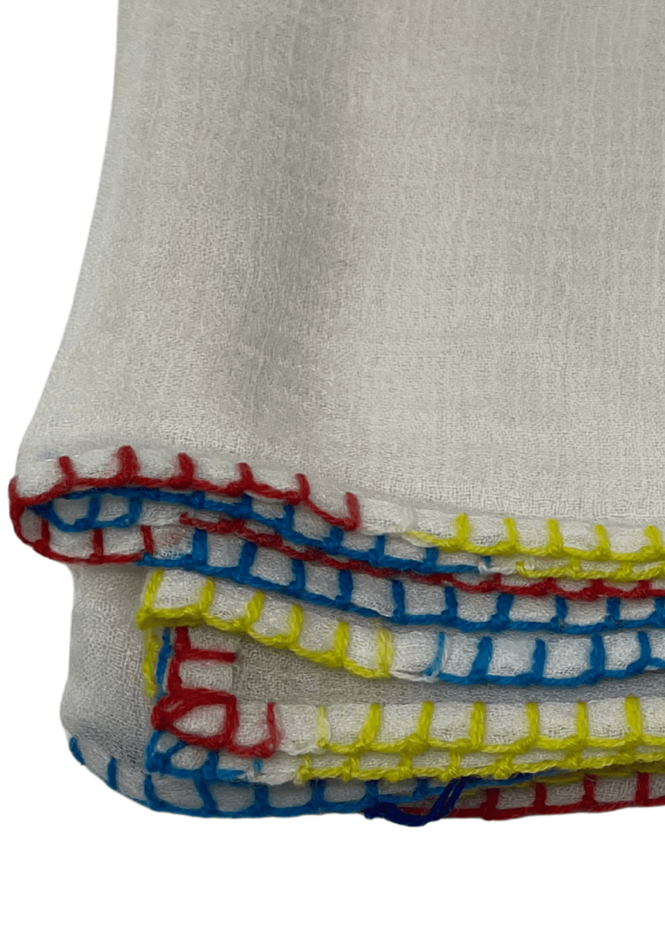 Bajra Ultra Cashmere Multi - Stitch Stole - Vermillion