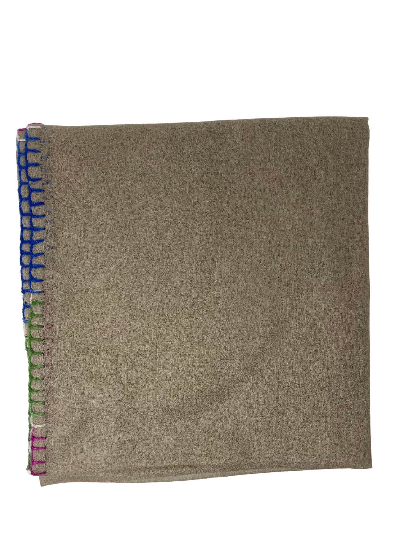 Bajra Ultra Cashmere Multi - Stitch Stole - Vermillion