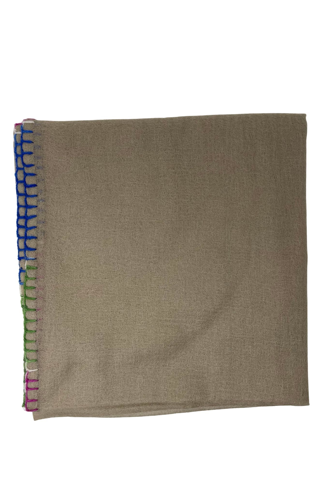 Bajra Ultra Cashmere Multi - Stitch Stole - Vermillion