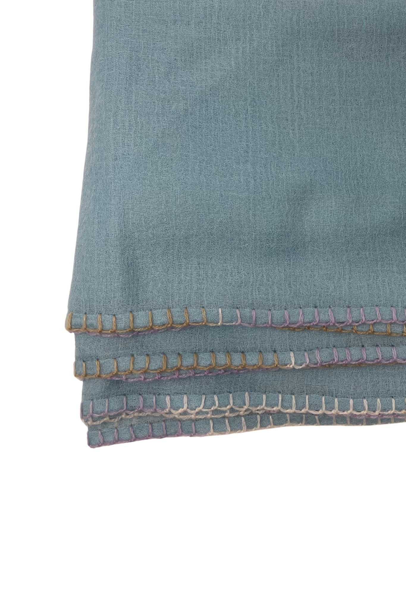 Bajra Ultra Cashmere Multi - Stitch Stole - Vermillion