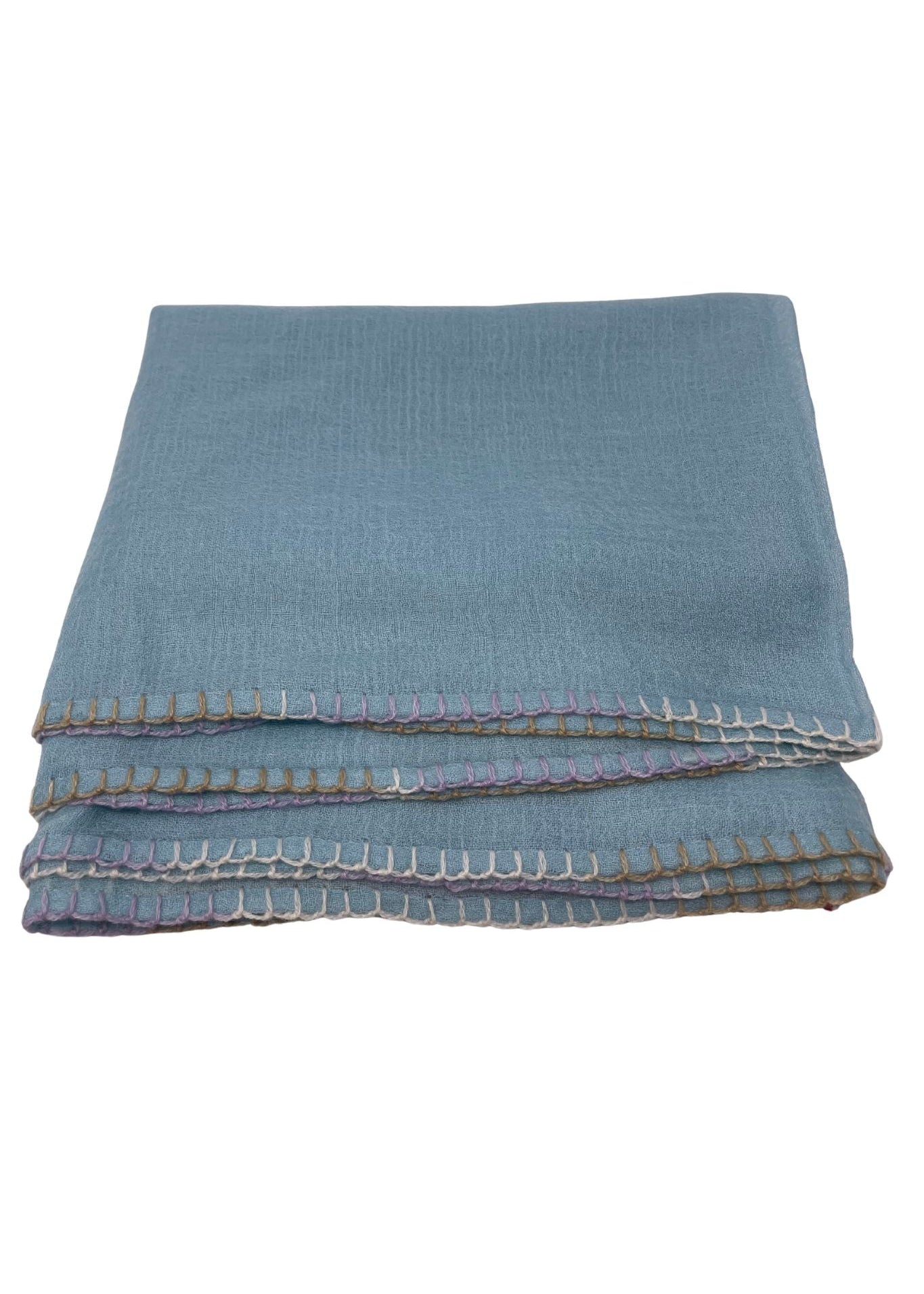 Bajra Ultra Cashmere Multi - Stitch Stole - Vermillion