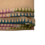 Bajra Ultra Cashmere Multi - Stitch Stole - Vermillion