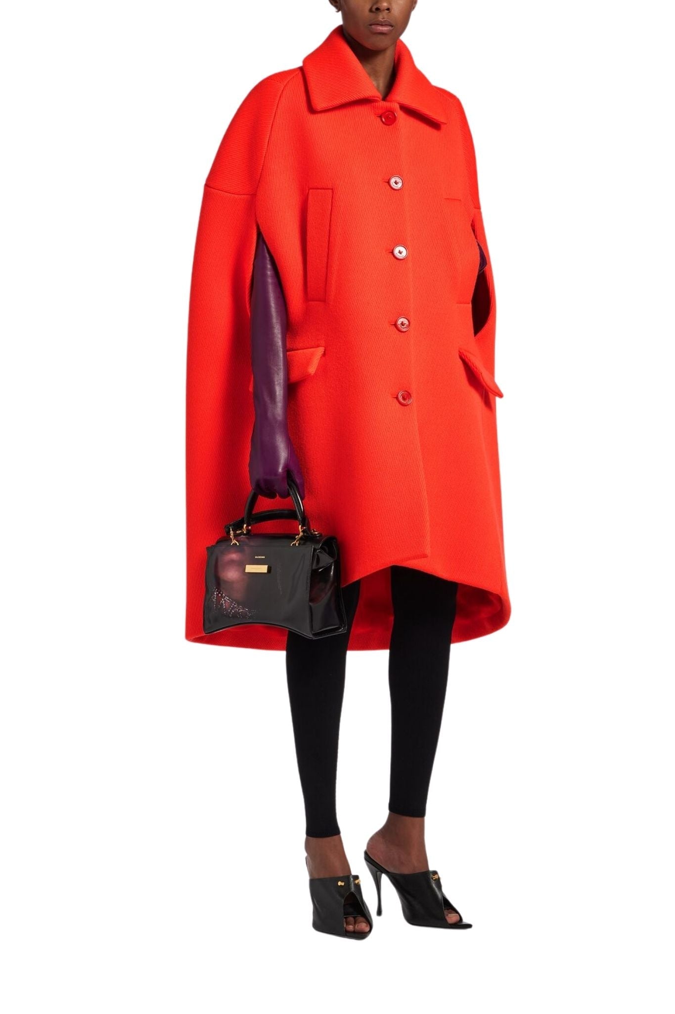 Balenciaga Cape Coat - Vermillion