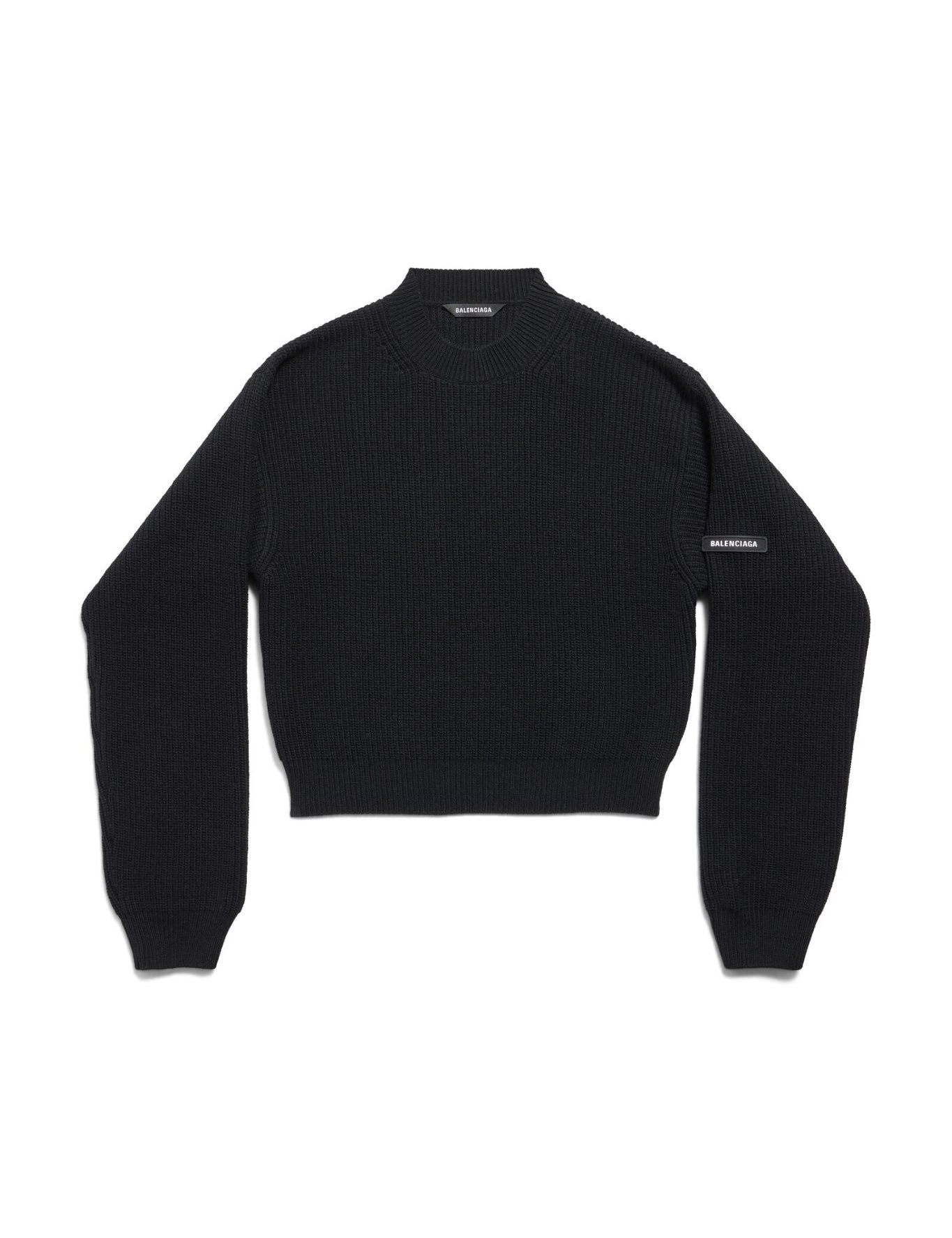 Balenciaga Cropped Sweater Wool Rubber Patch - Vermillion