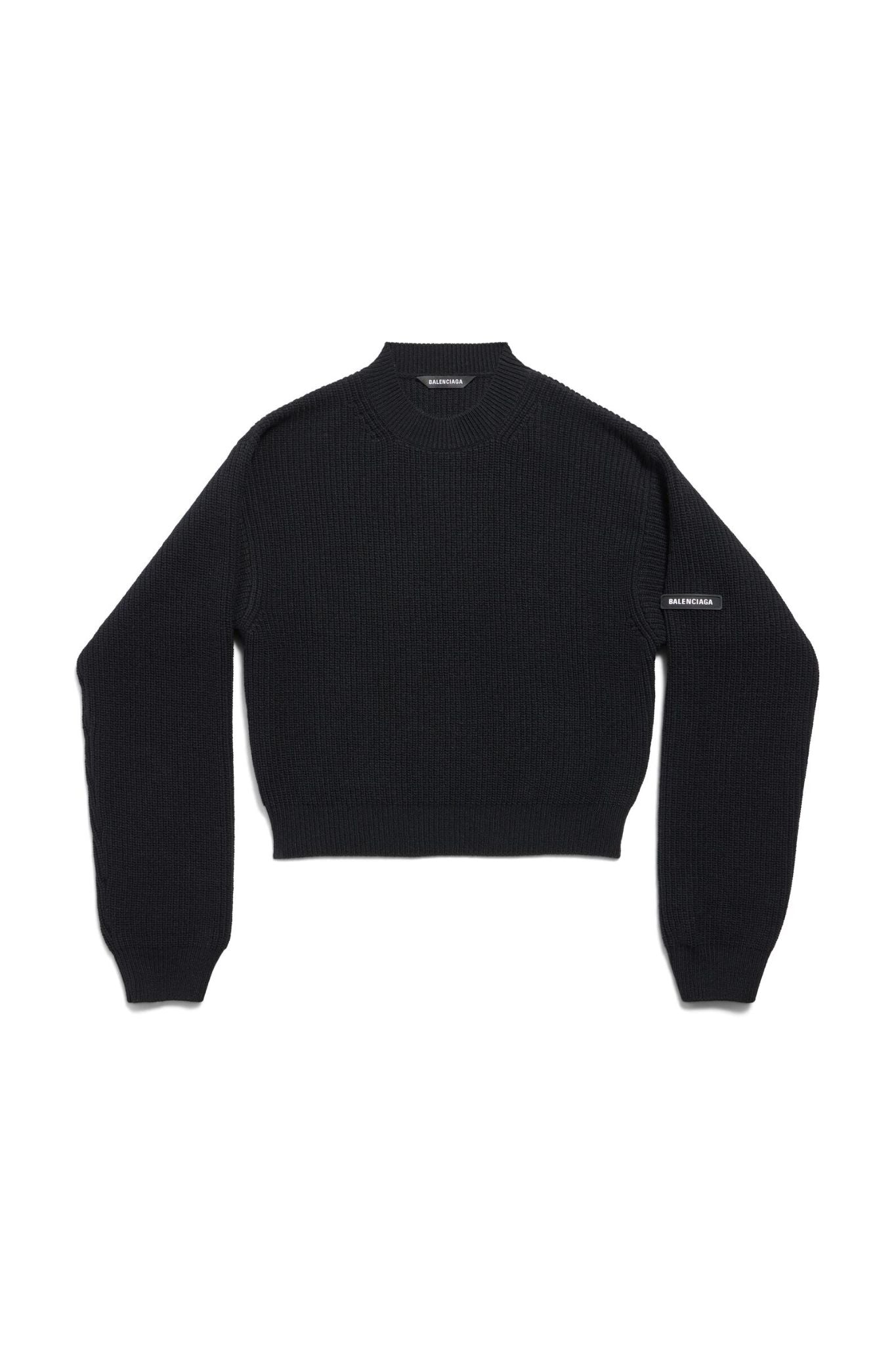 Balenciaga Cropped Sweater Wool Rubber Patch - Vermillion