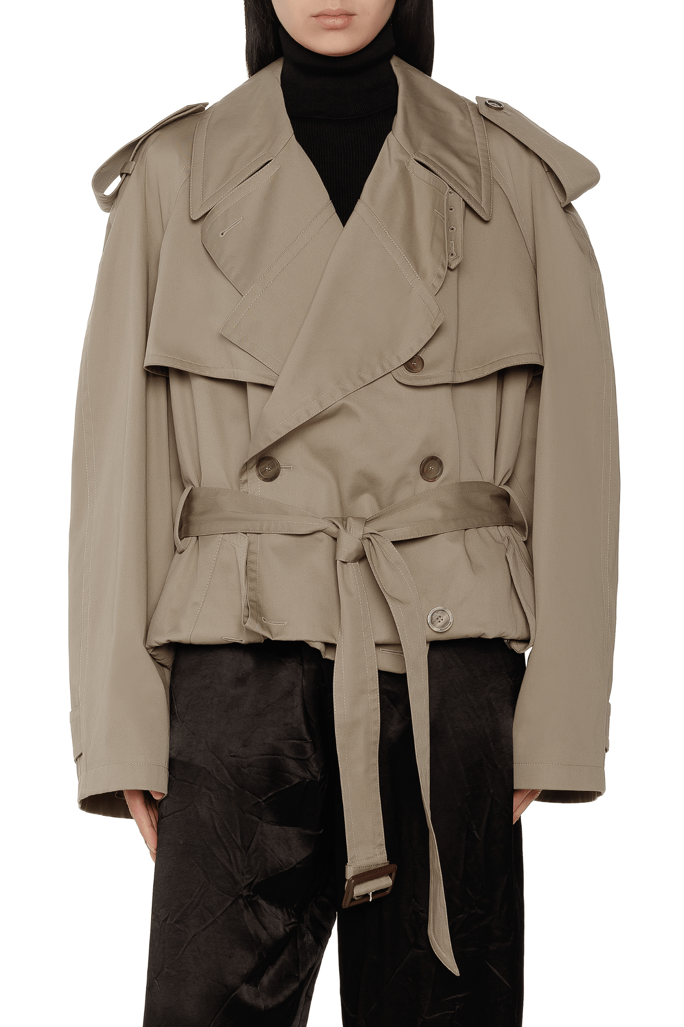 Balenciaga Cropped Trench – Vermillion Balenciaga Cropped Trench – Vermillion