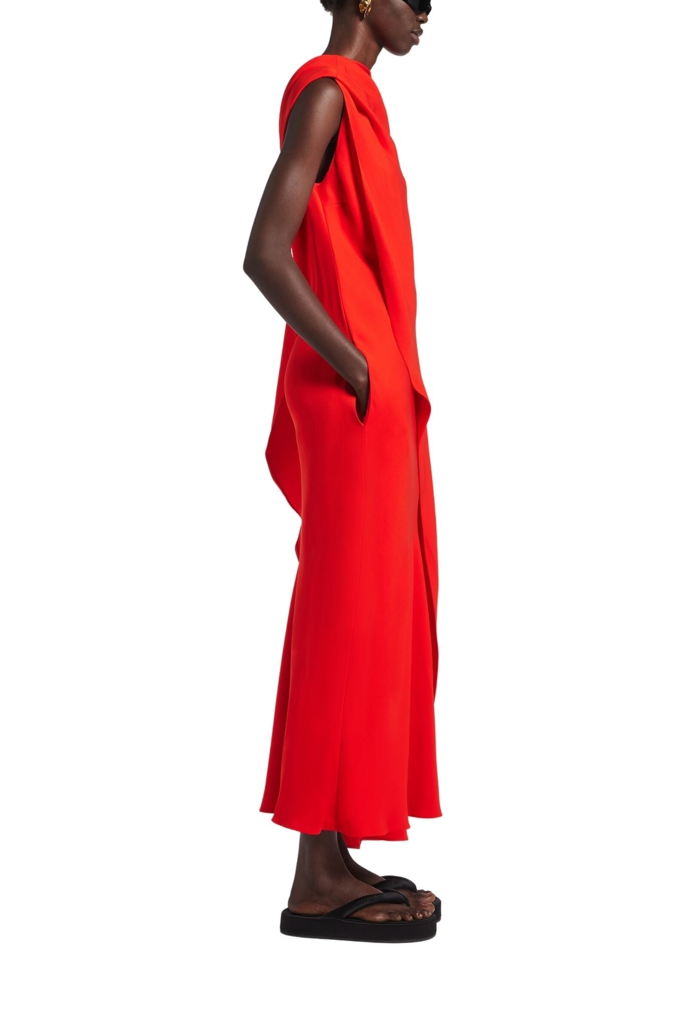 Balenciaga Draped Dress - Vermillion