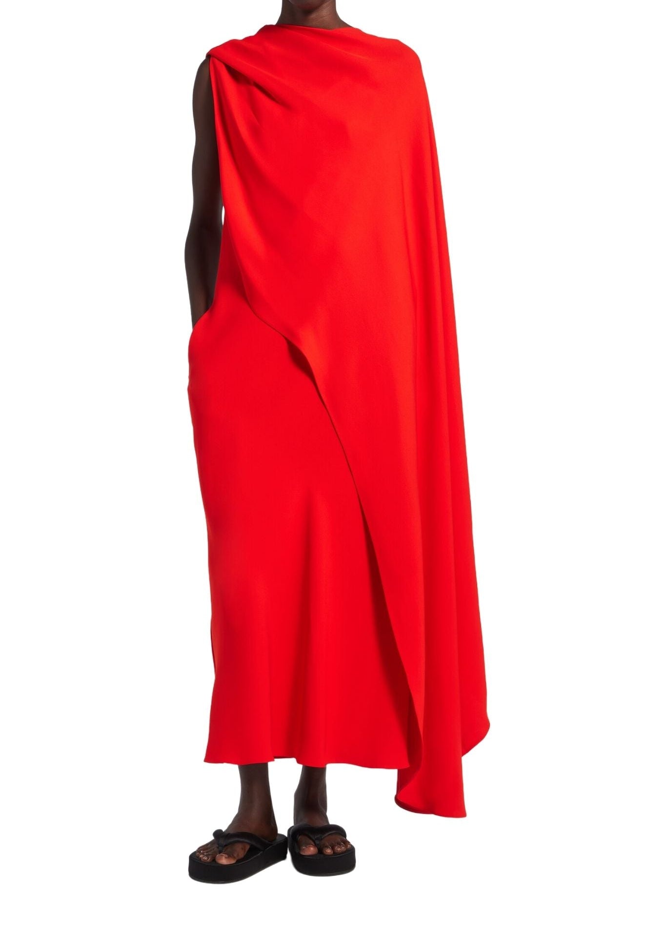 Balenciaga Draped Dress - Vermillion