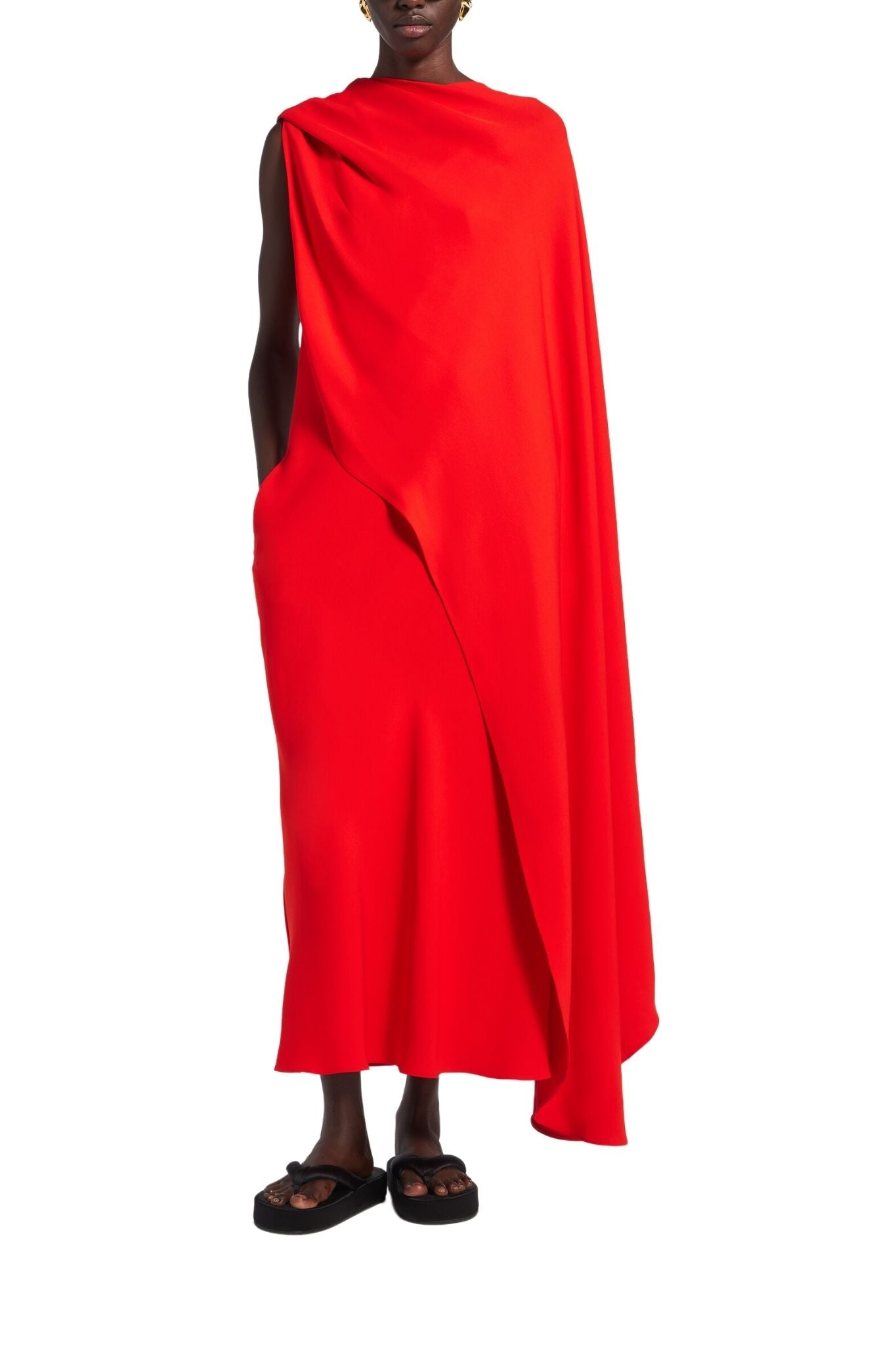 Balenciaga Draped Dress - Vermillion