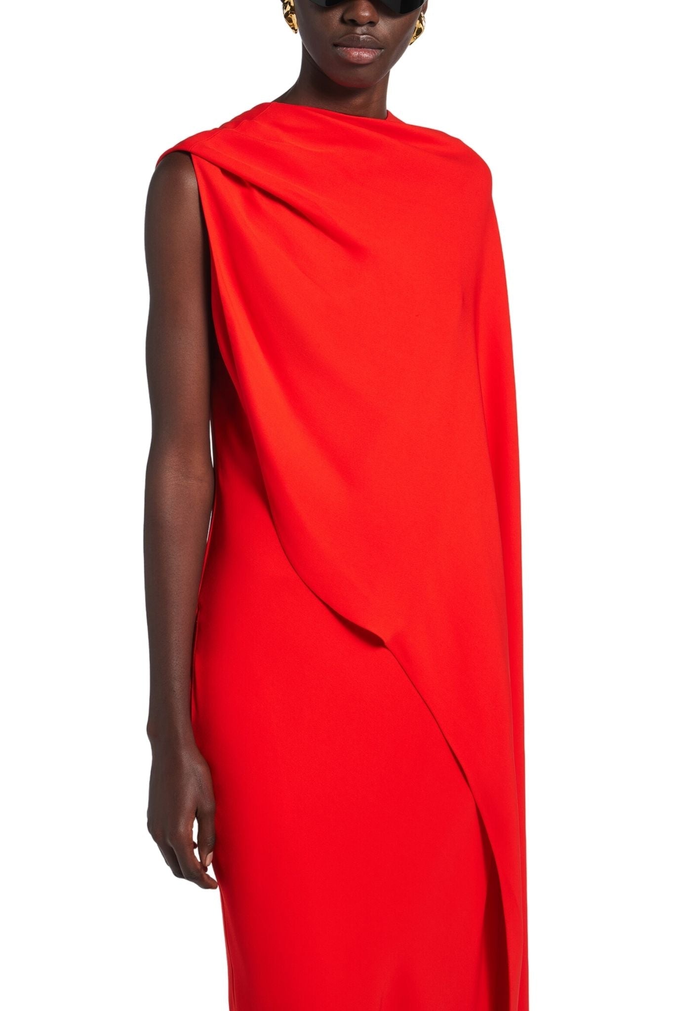 Balenciaga Draped Dress - Vermillion