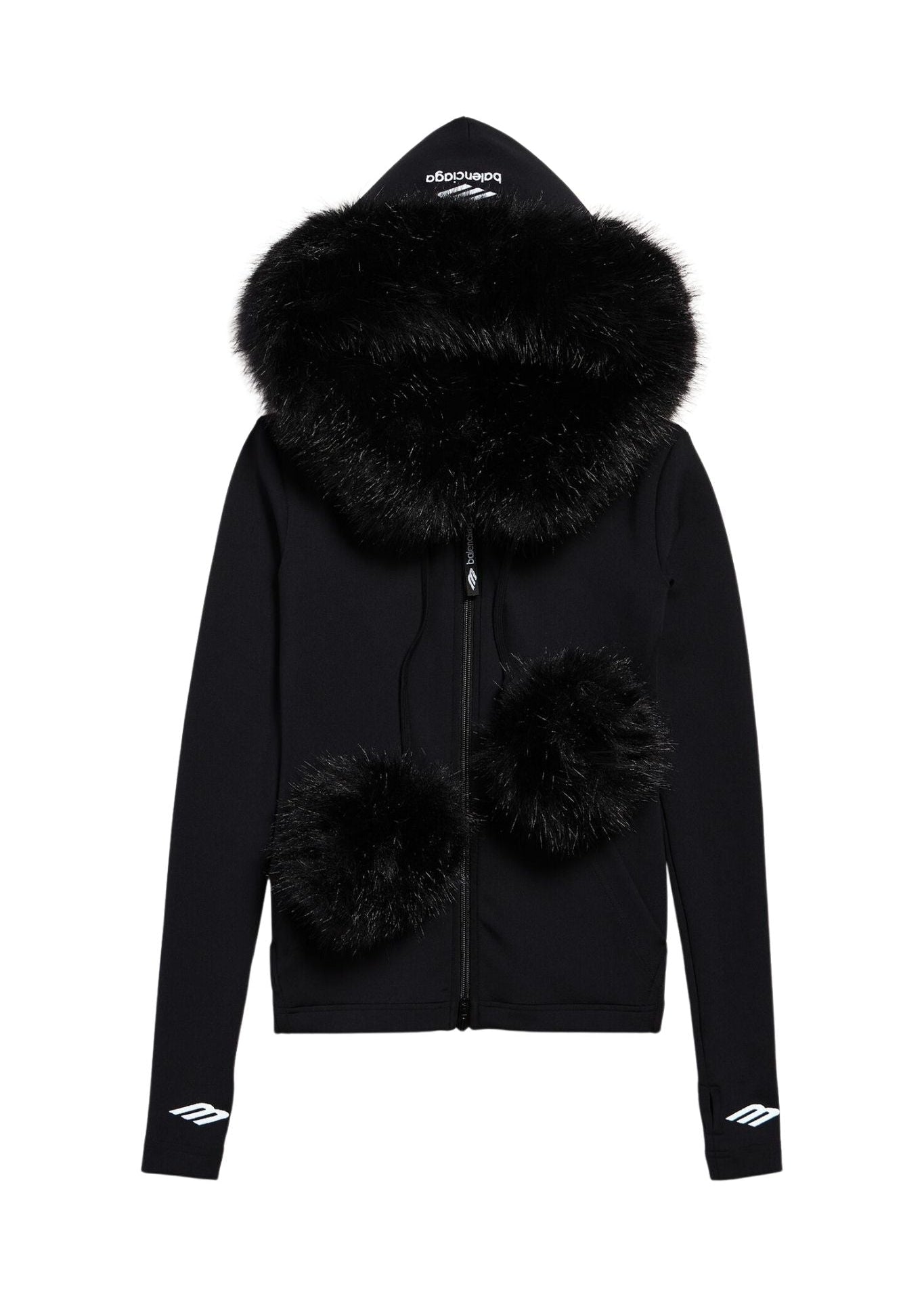 Balenciaga Furry Zip - up Hoodie - Vermillion