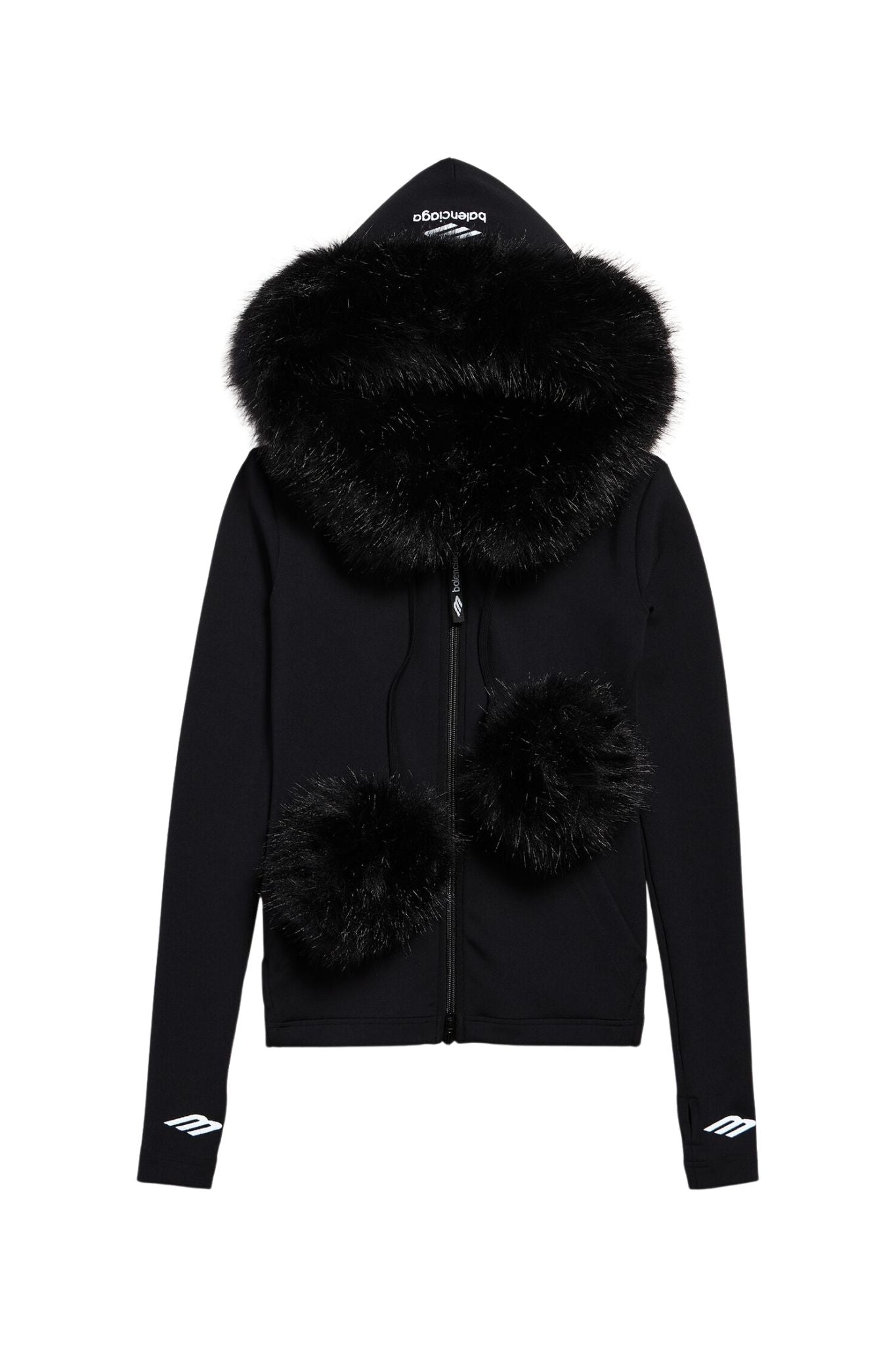 Balenciaga Furry Zip - up Hoodie - Vermillion