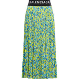 Balenciaga Pleated Floral Skirt - Vermillion