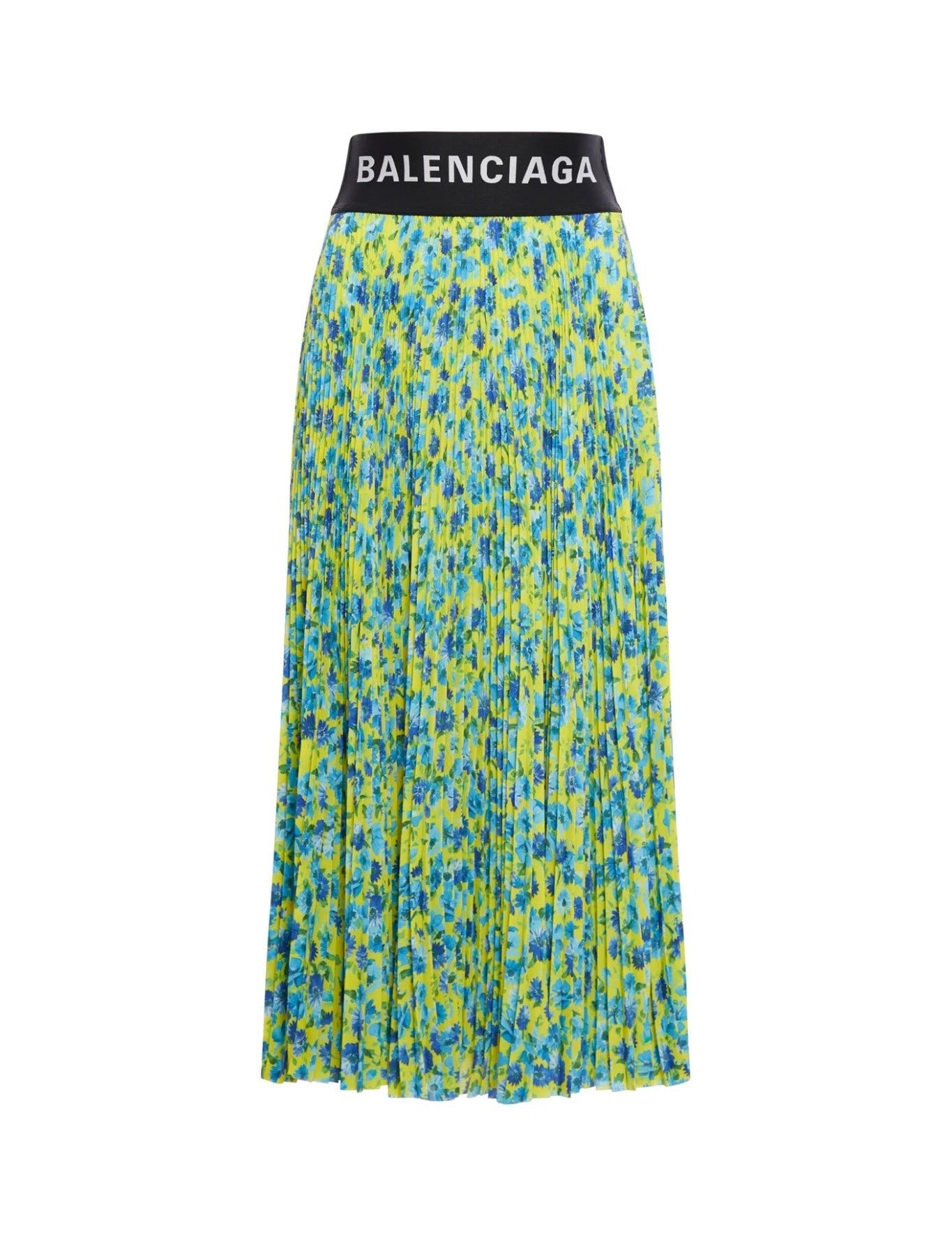 Balenciaga Pleated Floral Skirt - Vermillion