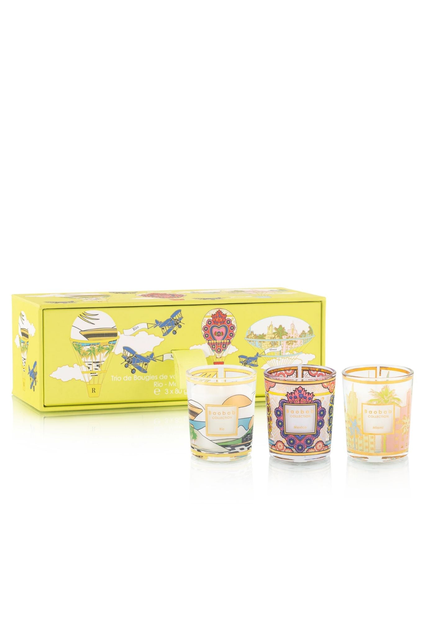 Baobab Trio Travel Candles - Vermillion