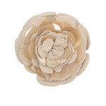 Bernadette Embroidered Micro Vichy Brooch - Vermillion
