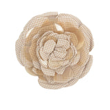 Bernadette Embroidered Micro Vichy Brooch - Vermillion