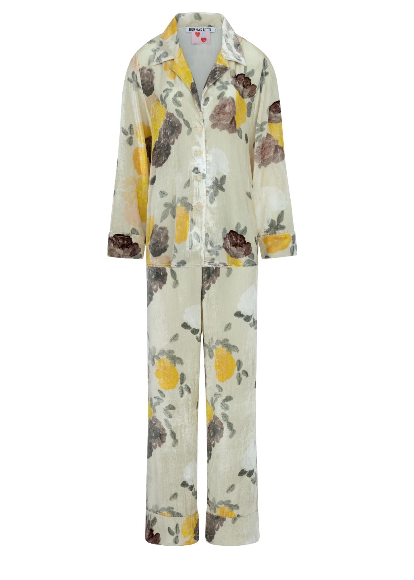 Bernadette Louis Velvet Pyjama Blouse - Vermillion