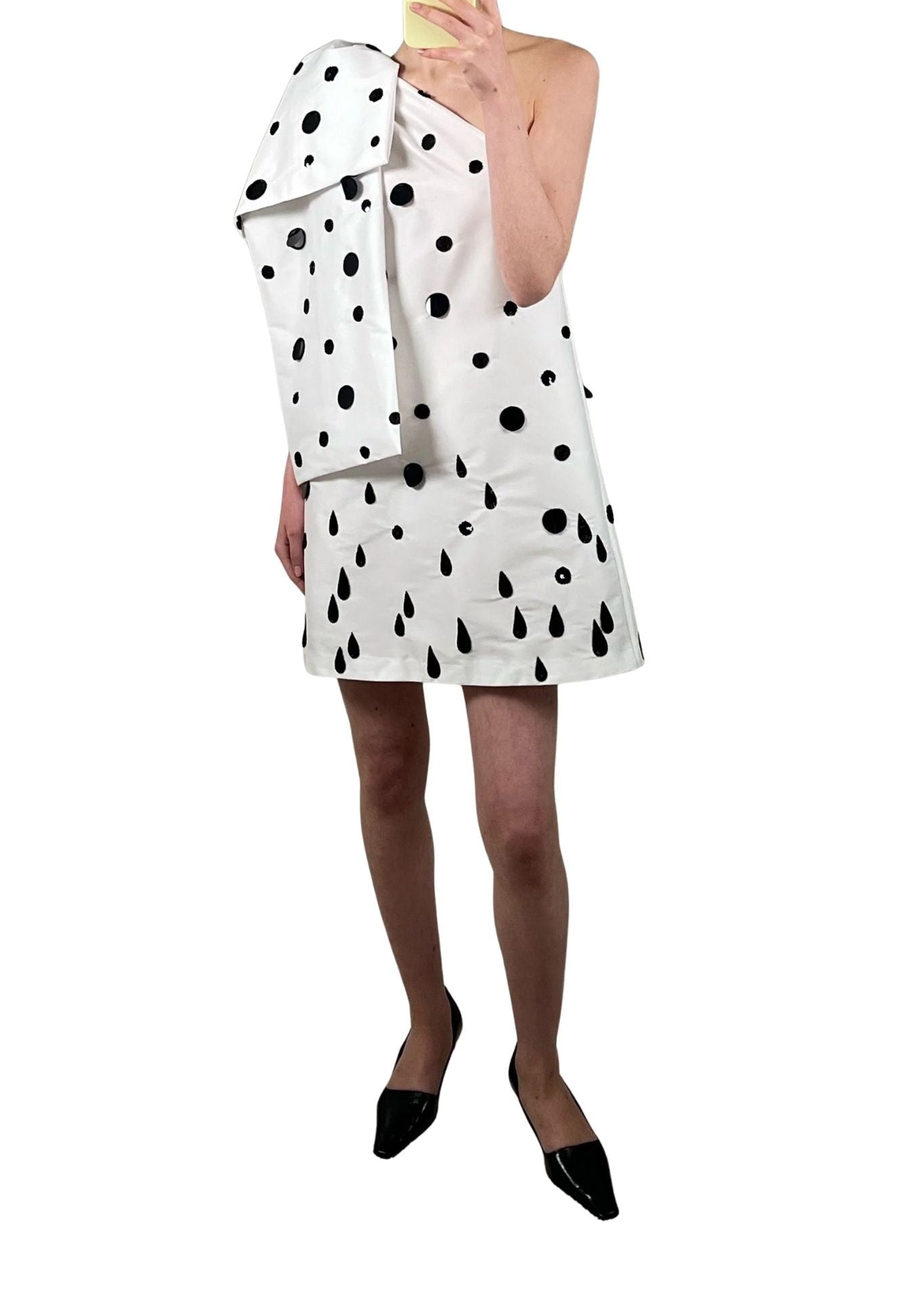 Bernadette Polka Dot Winnie Embroidered Short Dress - Vermillion