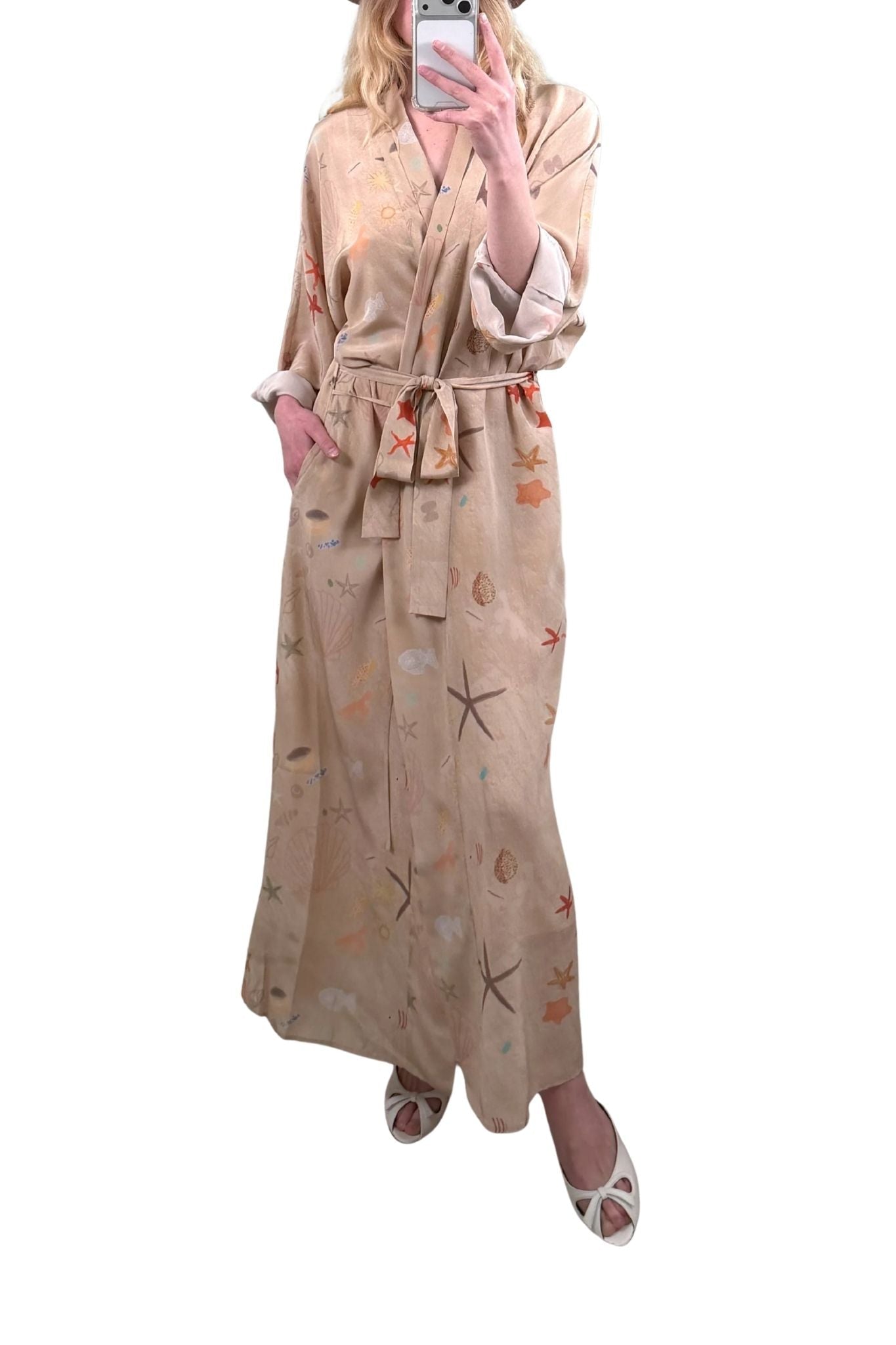 Bernadette Silk CDC Peignoir - Vermillion