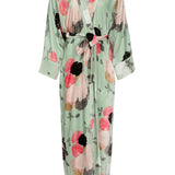 Bernadette Silk Velvet Peignoir - Vermillion