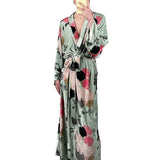 Bernadette Silk Velvet Peignoir - Vermillion