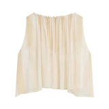 Bondi Born Capri Silk Gathered Top - Vermillion