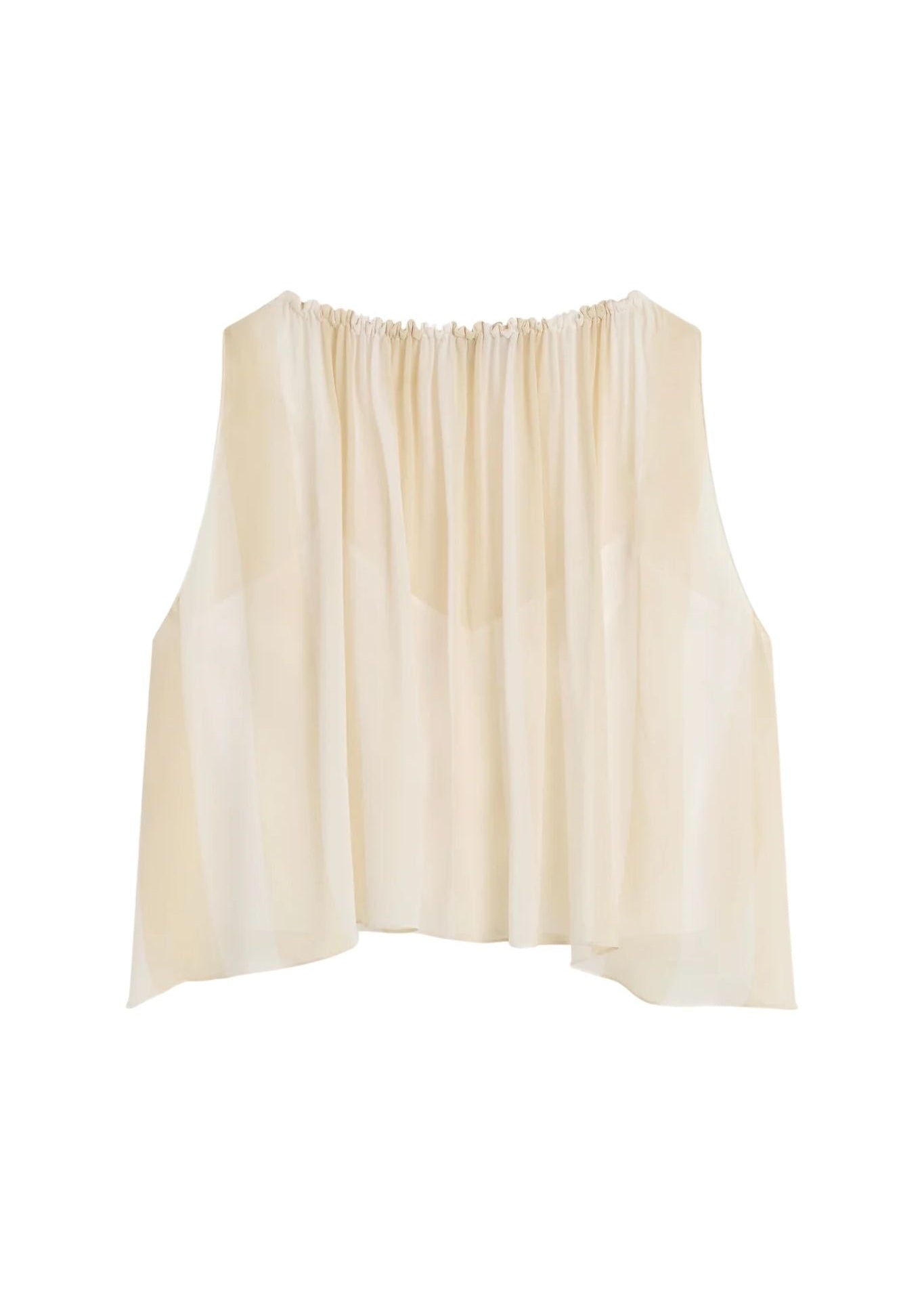 Bondi Born Capri Silk Gathered Top - Vermillion