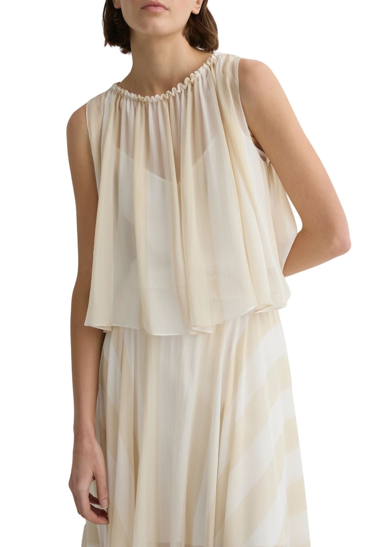Bondi Born Capri Silk Gathered Top - Vermillion