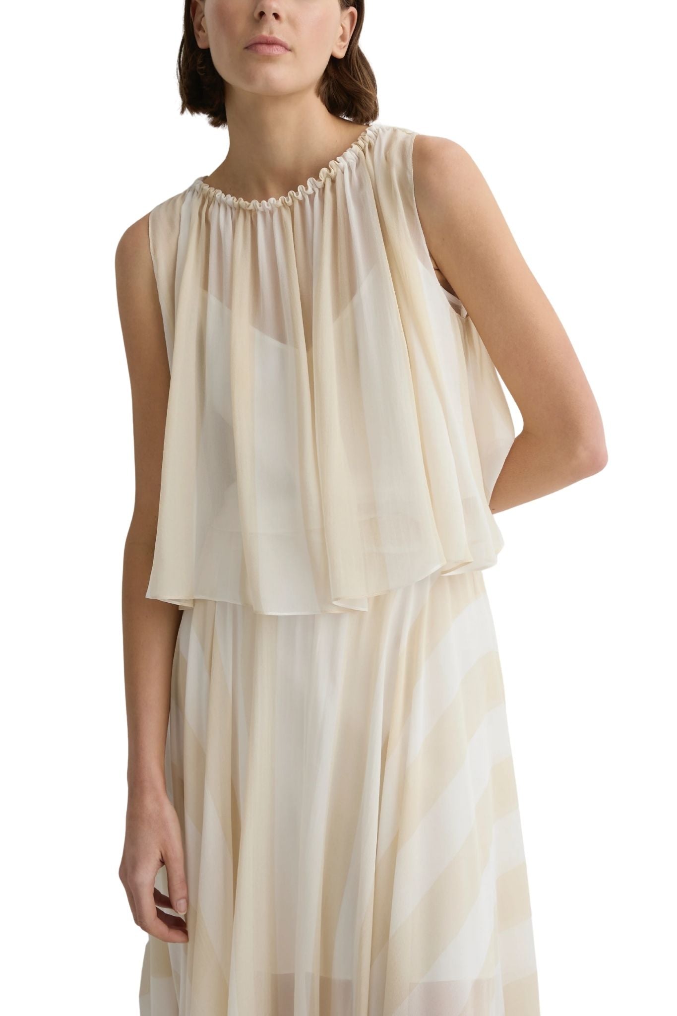 Bondi Born Capri Silk Gathered Top - Vermillion