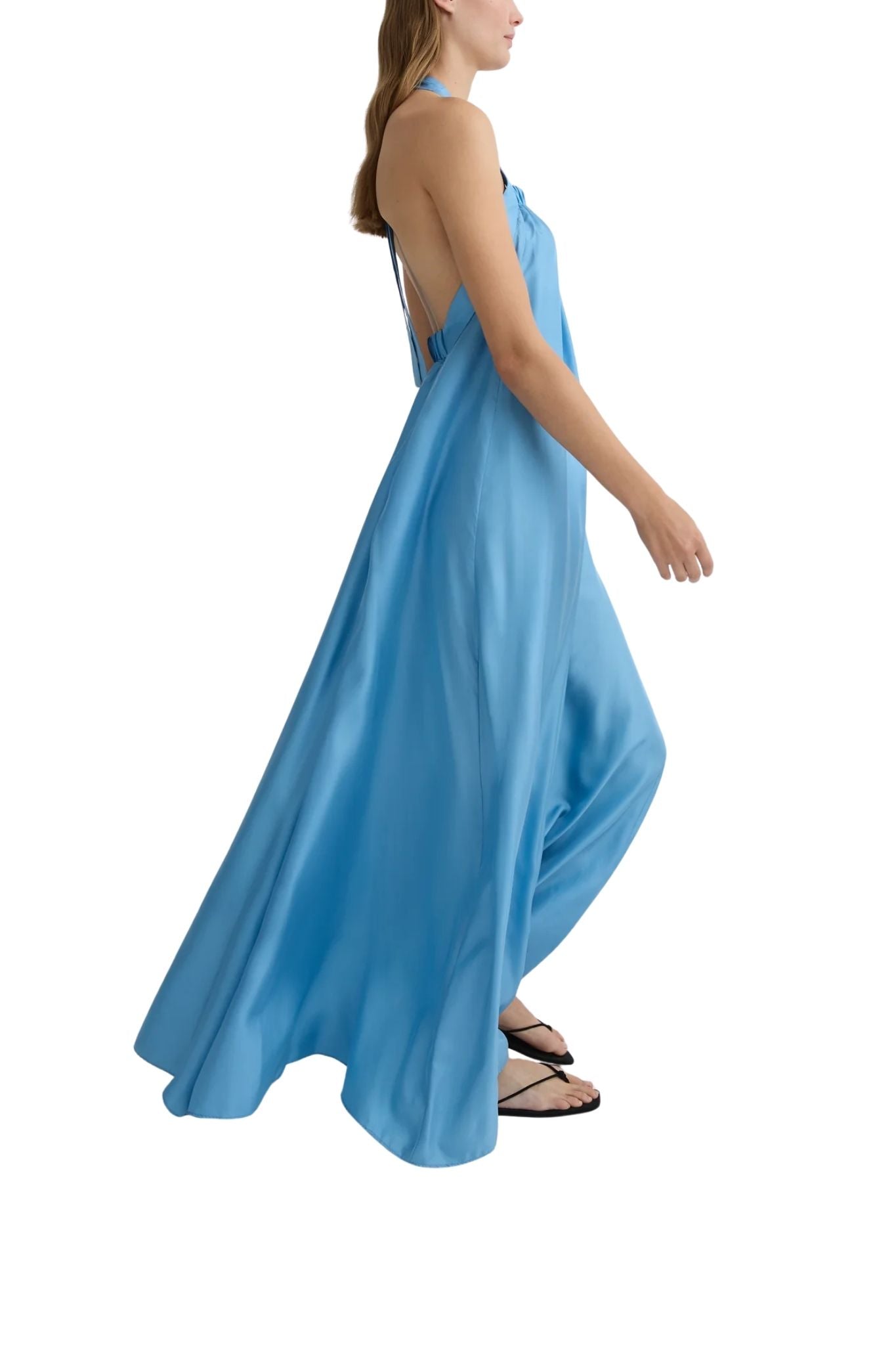 Bondi Born Marfa Silk Halter Maxi Dress - Vermillion