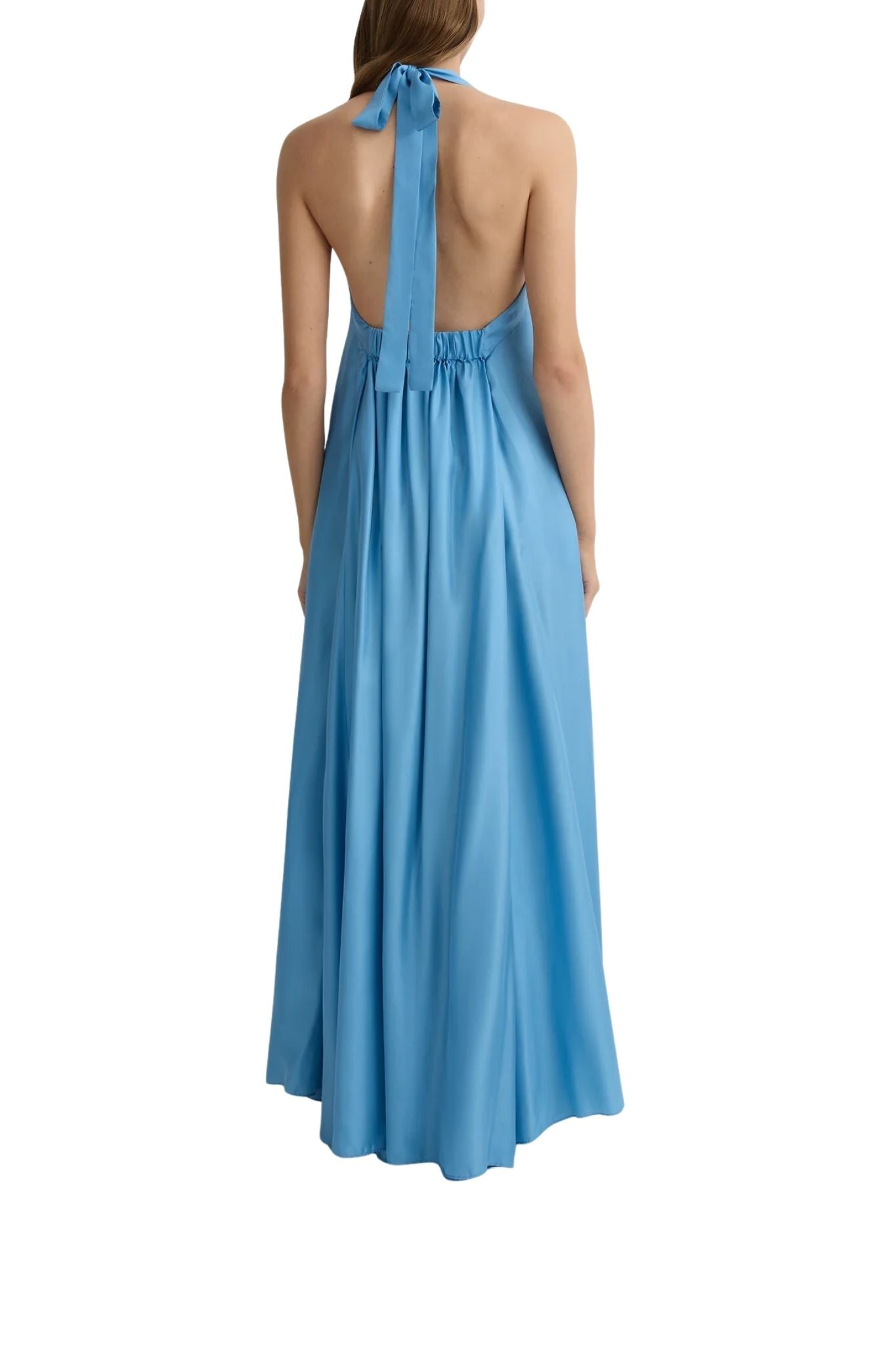 Bondi Born Marfa Silk Halter Maxi Dress - Vermillion