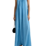 Bondi Born Marfa Silk Halter Maxi Dress - Vermillion