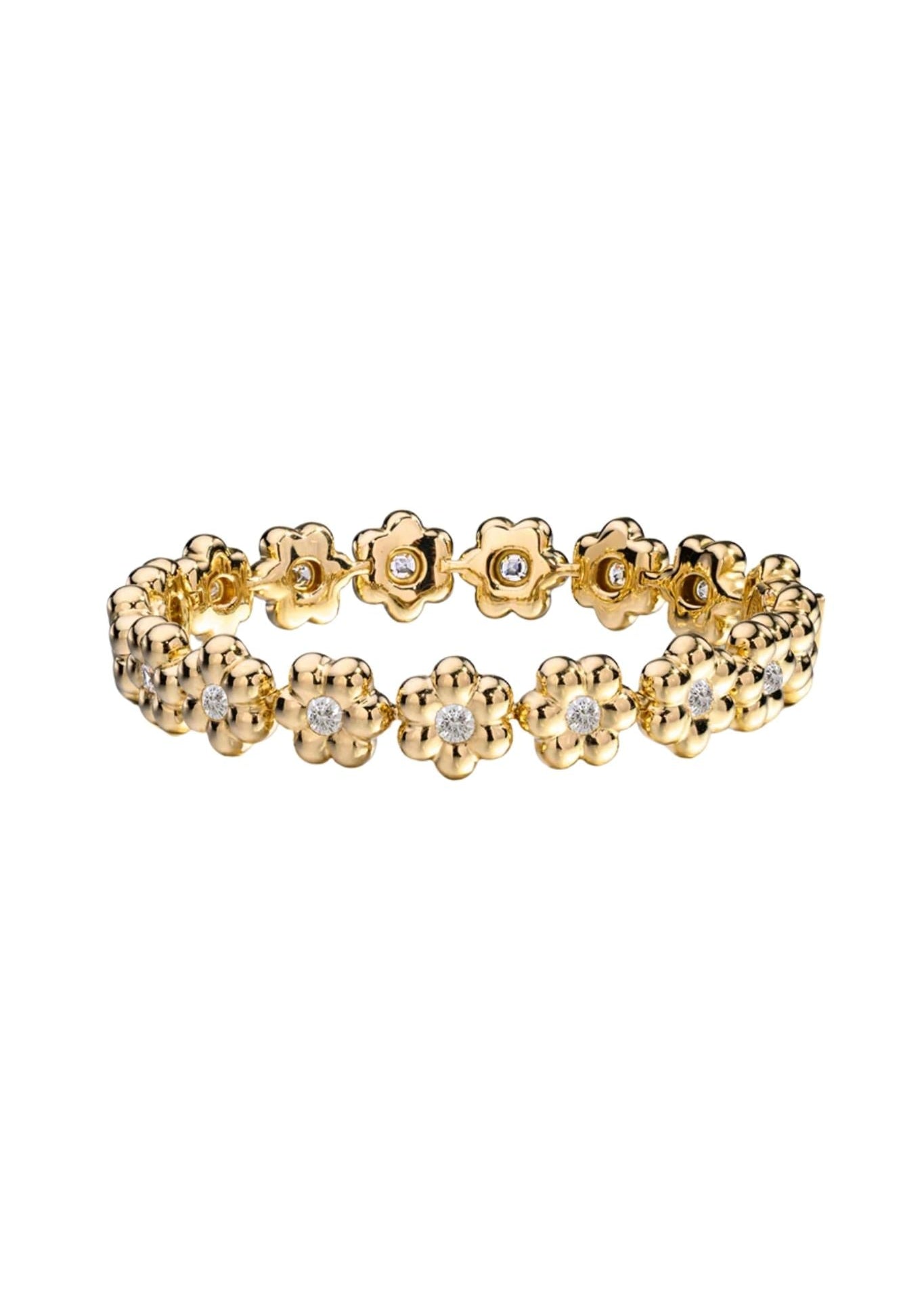 Boochier Diamond Flower Puff Bracelet - Vermillion