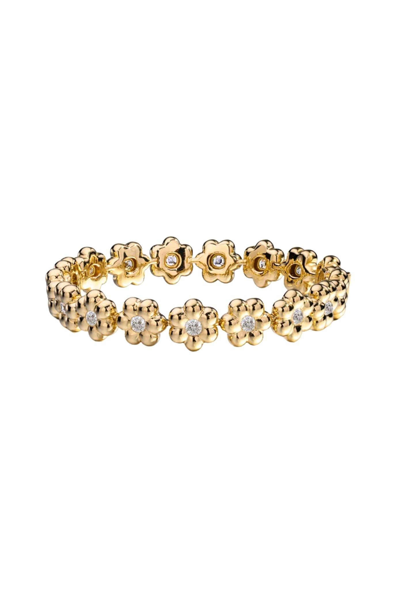 Boochier Diamond Flower Puff Bracelet - Vermillion