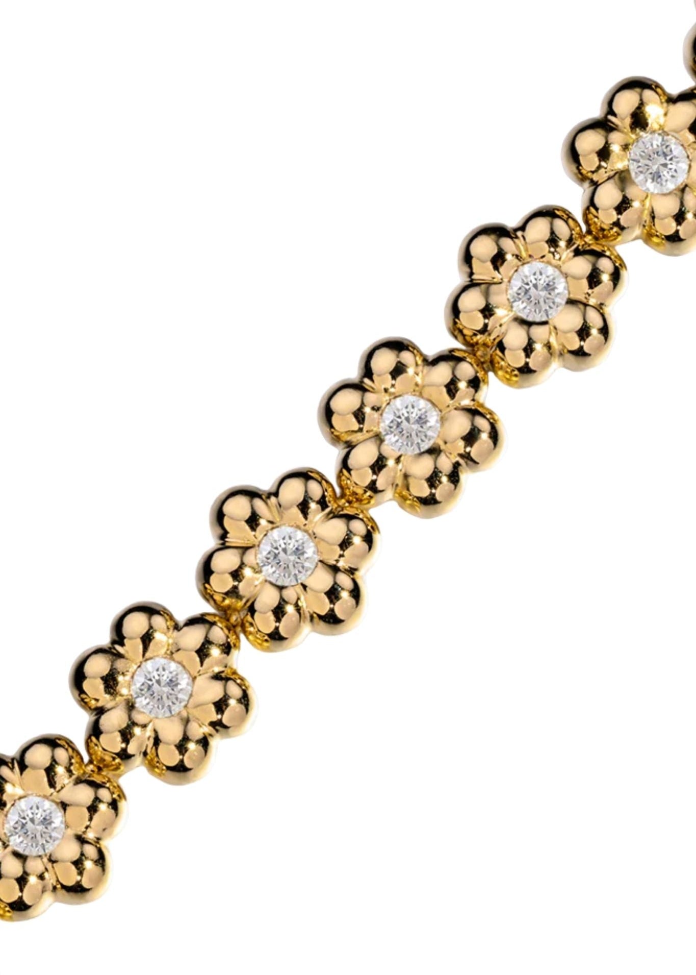 Boochier Diamond Flower Puff Bracelet - Vermillion