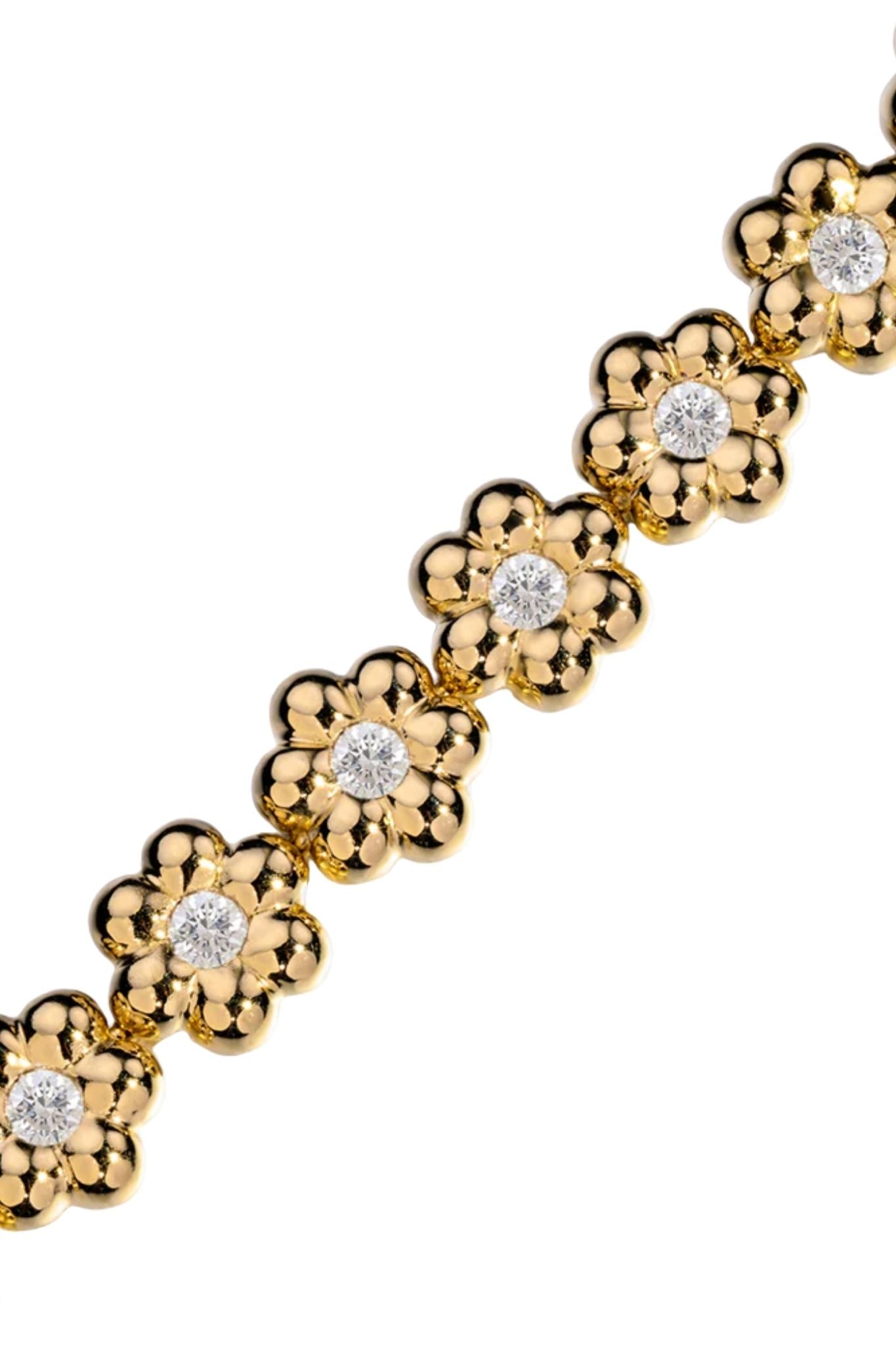 Boochier Diamond Flower Puff Bracelet - Vermillion