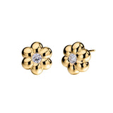 Boochier Diamond Flower Puff Studs - Vermillion